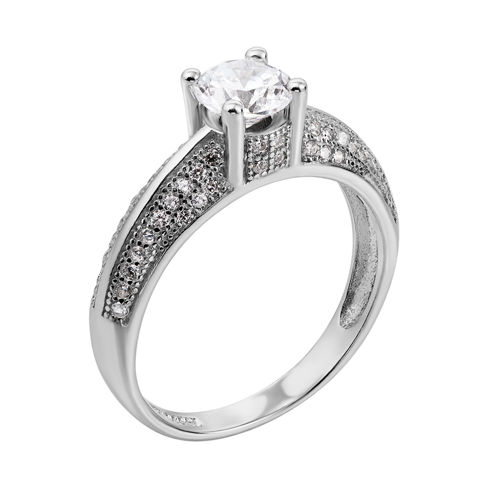 

Серебряное кольцо с фианитами 000134314 000134314 17.5 размера