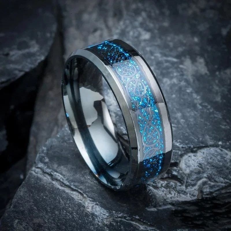 

Кольцо Stainless Steel с драконом 8 мм 18 Черное