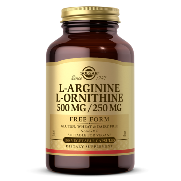 

Л-Аргинин и Л-Орнитин Solgar L-Arginine L-Ornithine 500/250 100 вег. капсул