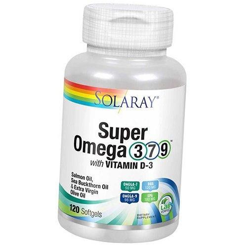 

Омега 3-7-9 Solaray Super Omega 3-7-9 with Vitamin D-3 120 капсул