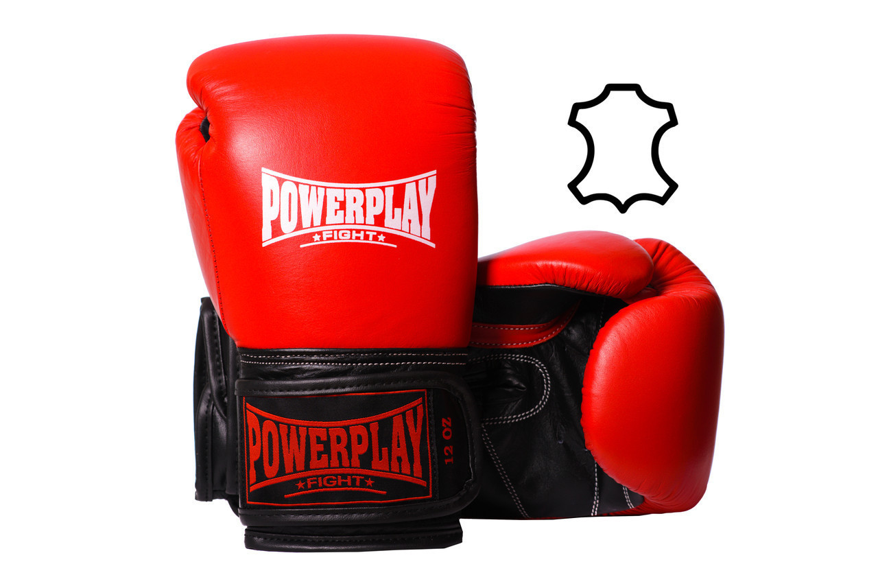 

Боксерские перчатки PowerPlay 3015 красные натуральная кожа 14 унций