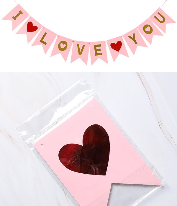 

Паперова гірлянда Happy Moments на День Святого Валентина "I love you" 2 м (VD-004)