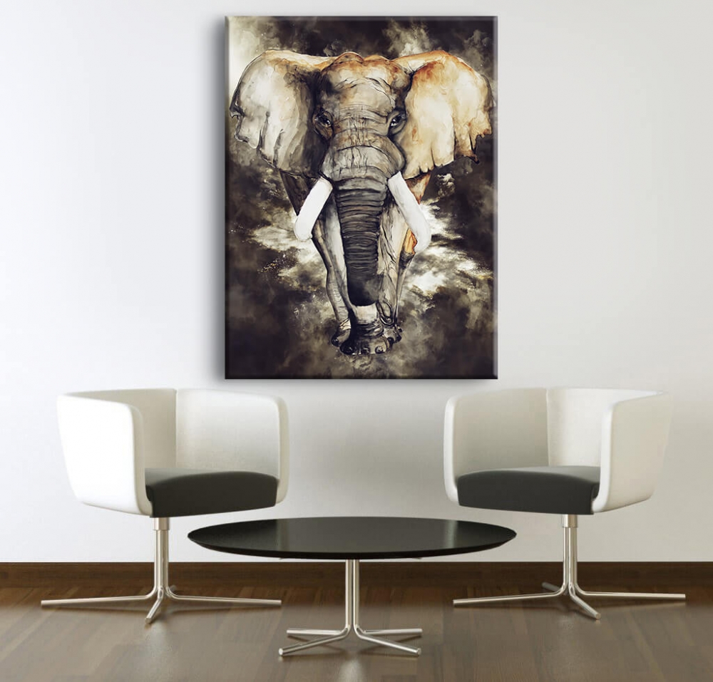 

Картина на холсте Животные Elephant Gold 90х120 см.