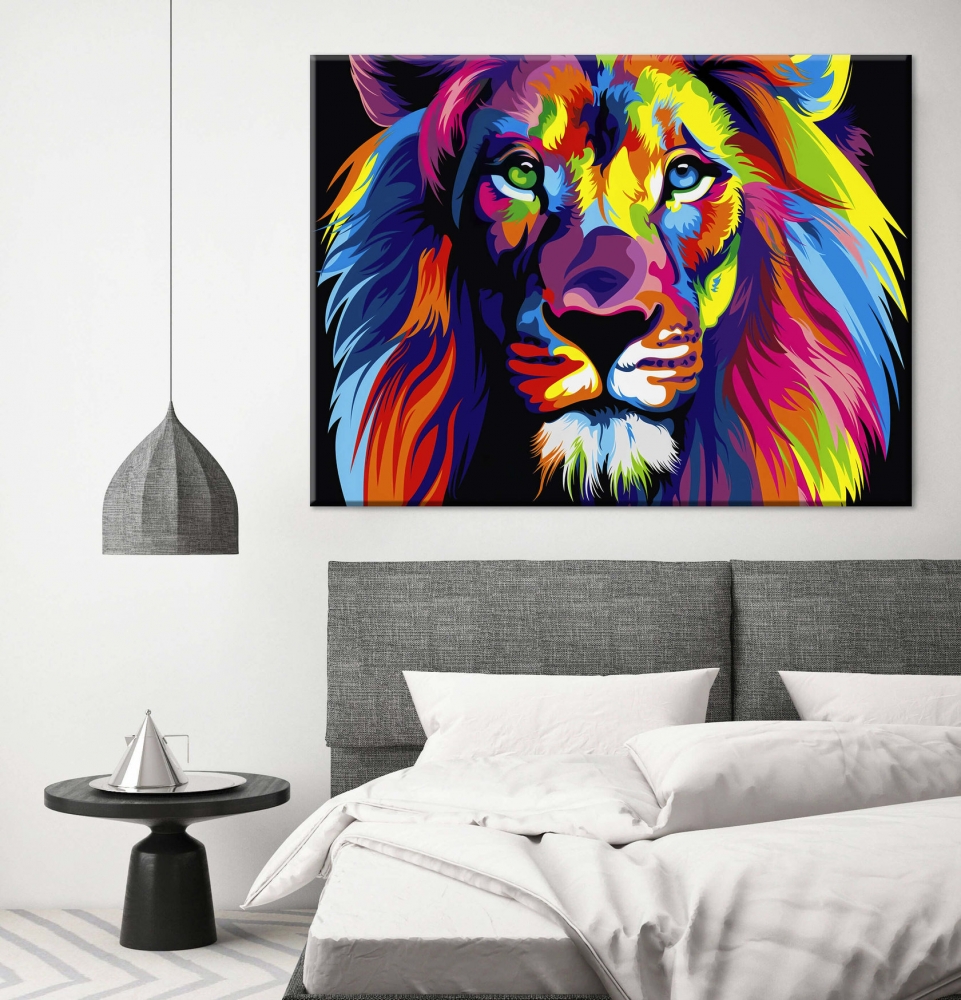

Картина на холсте Животные Colorful Lion 75х100 см.