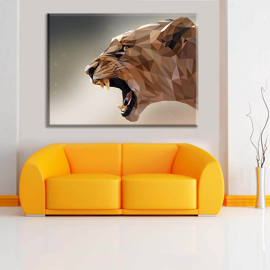 

Картина на холсте Животные Geometric Lioness 75х100 см.