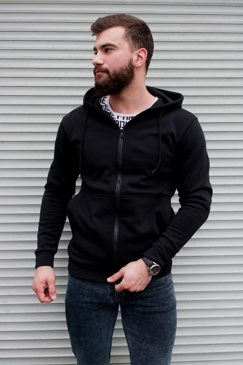 

Кофта R.A. Basic Black Fleece  черная 2104, Кофта R.A. Basic Black Fleece S черная 2104-S