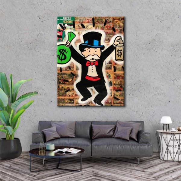 

Картина на холсте Деньги Monopoly Man 90х120 см.