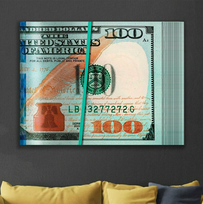 

Картина на холсте Деньги 100 Dollars Pack 50х65 см.