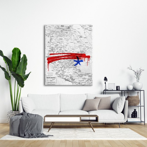 

Картина на холсте Путешествия USA Map White 90х120 см.