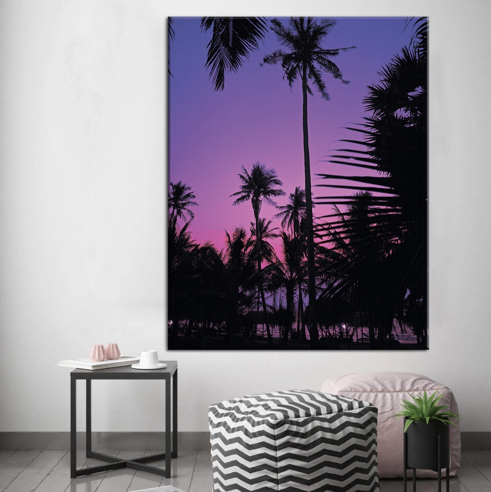 

Картина на холсте Путешествия Palm violet 90х120 см.