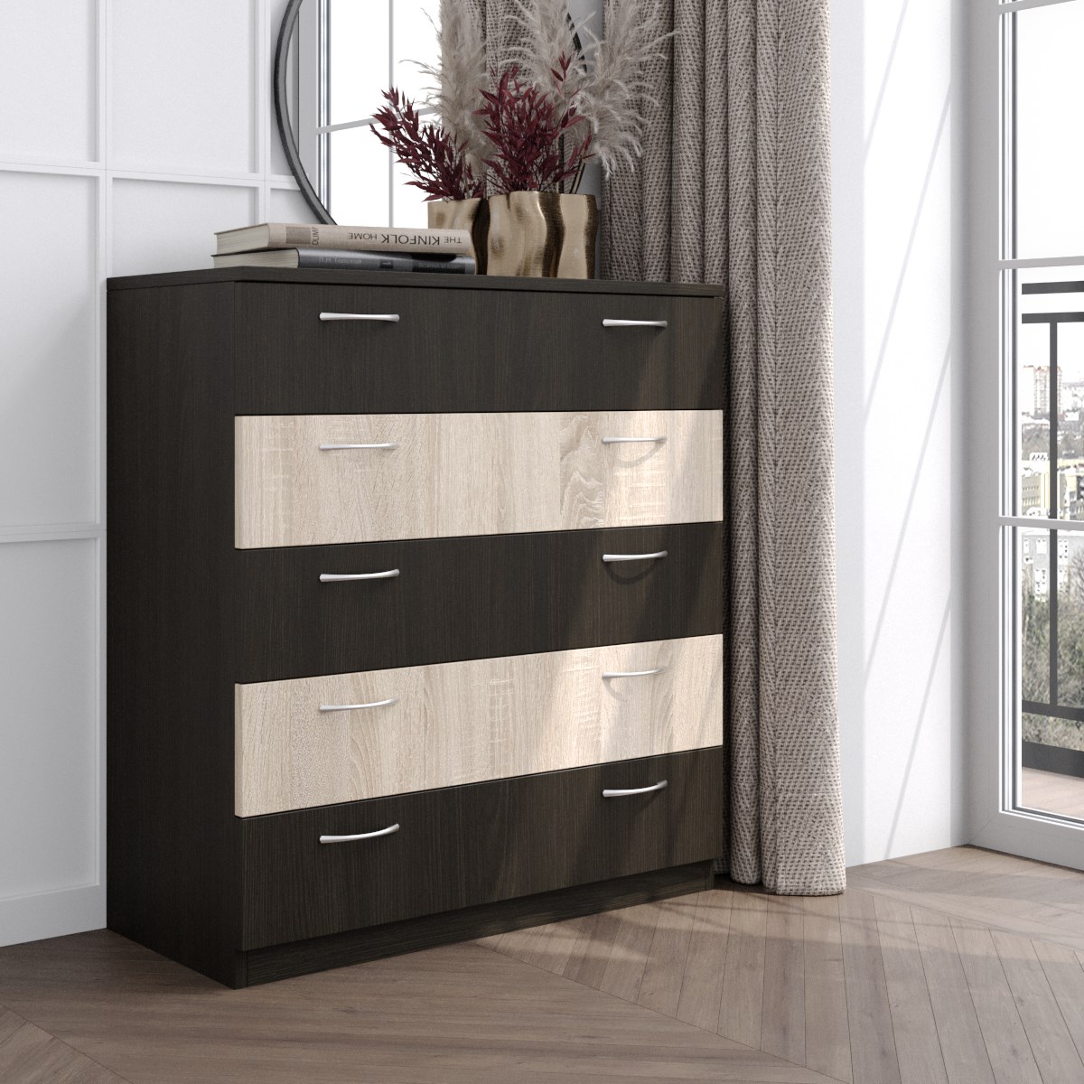 

Комод CИЧ 05К2 80x38x89 Венге\Дуб сонома