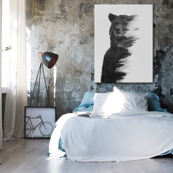 

Картина на холсте Животные Gray Bear 50х65 см.