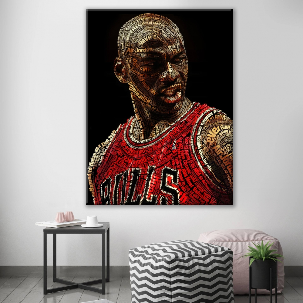 

Картина на холсте Cпорт Michael Jordan Words 90х120 см.