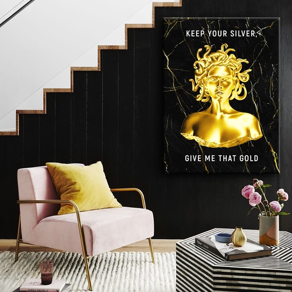 

Картина на холсте Искусство Golden Medusa 90х120 см.