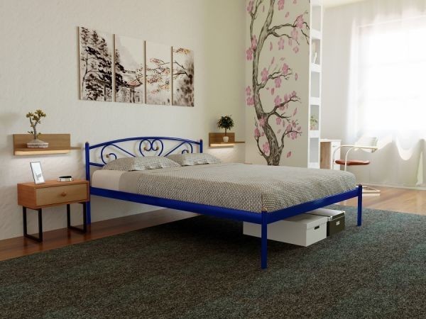 

Полуторная кровать Метакам Milana-1 металлическая 200х120 см Синий
