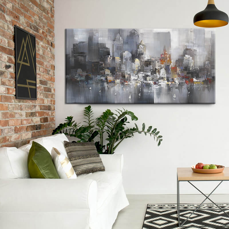 

Картина на холсте Абстракция Cityscape Cloudy 50х100 см.