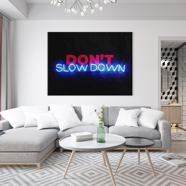 

Картина на холсте Мотивация Don`t Slow Down 90х120 см.