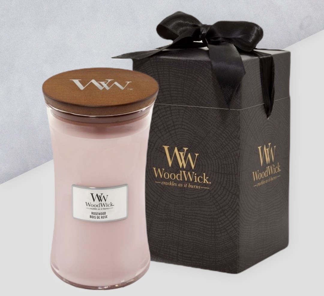 

Ароматическая свеча Woodwick Large Rosewood 609 г в подарочной упаковке