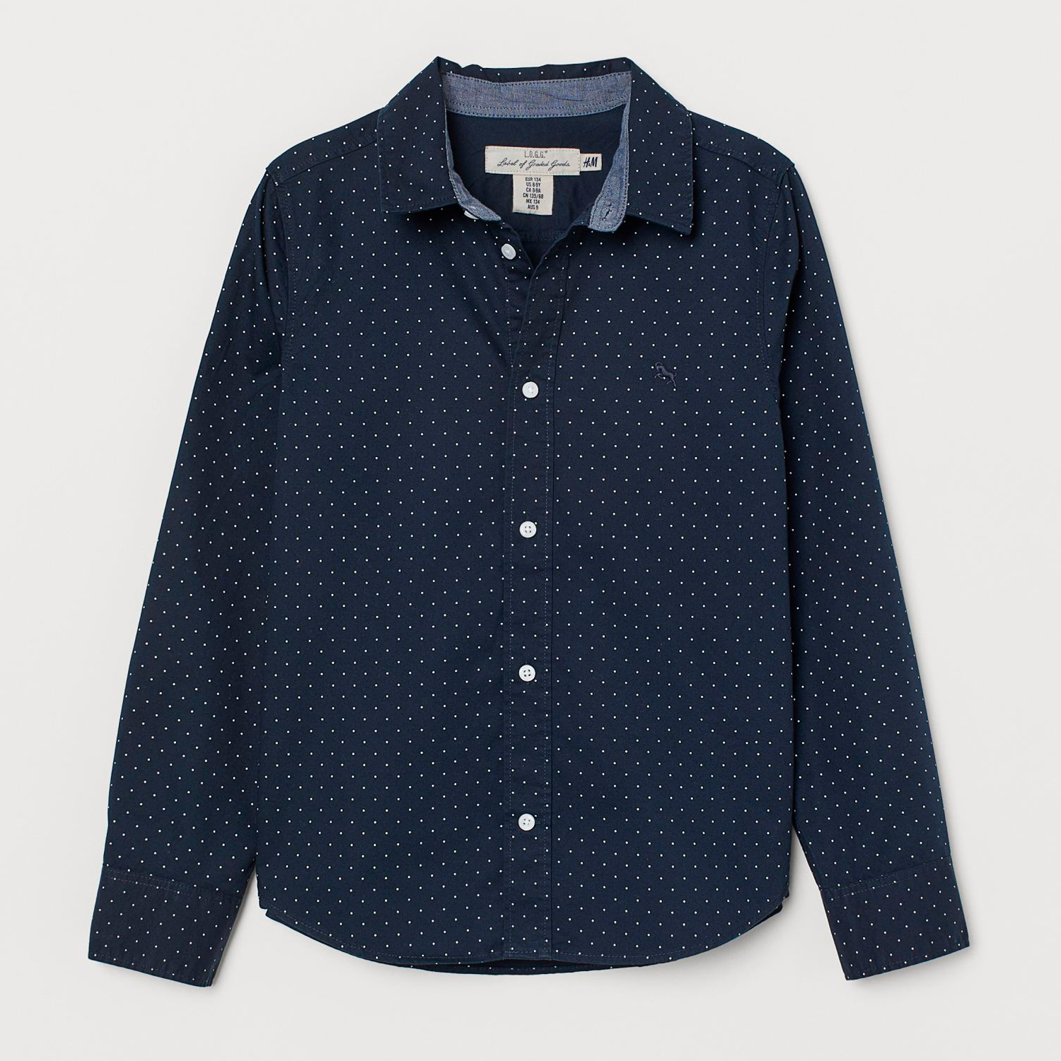 

Рубашка H&M 711-688464 146 см Темно-синий/Горох