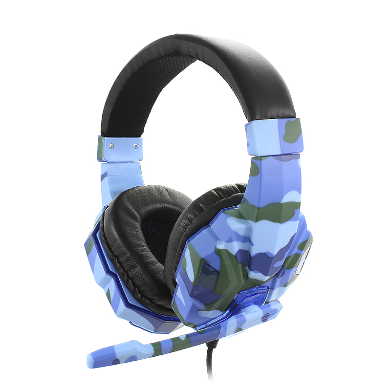 

Проводная гарнитура SOYTO SY830MV Camouflage Blue с микрофоном для общения по скайпу компьютерная для геймеров