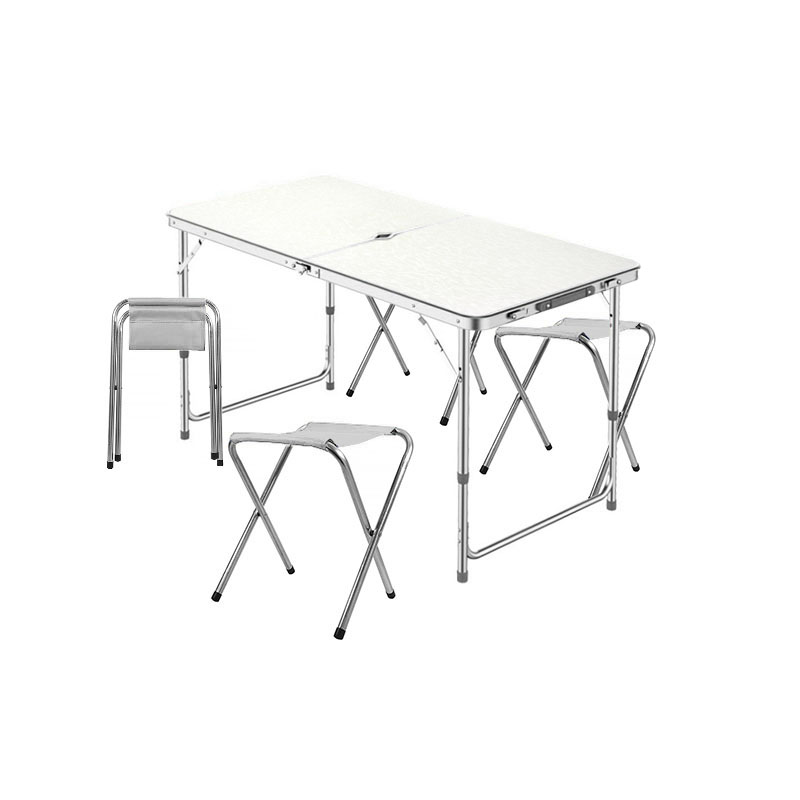 

Стол складной Lanyu L-2-U White с 4 стульями и отверстием для зонта 120 см раскладной садовый