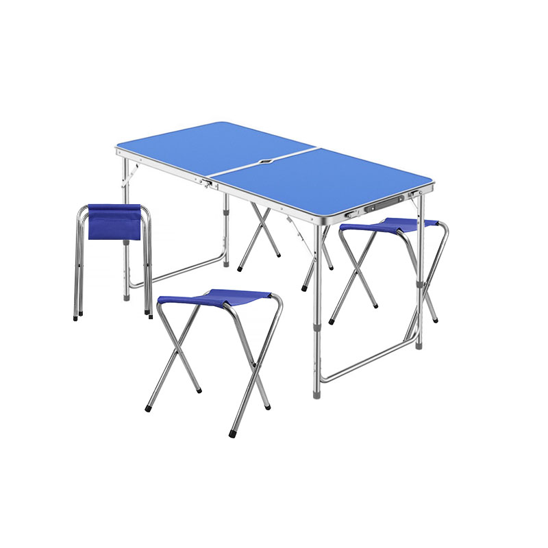 

Стол складной Lanyu L-2-U Blue с 4 стульями и отверстием для зонта 120 см раскладной садовый