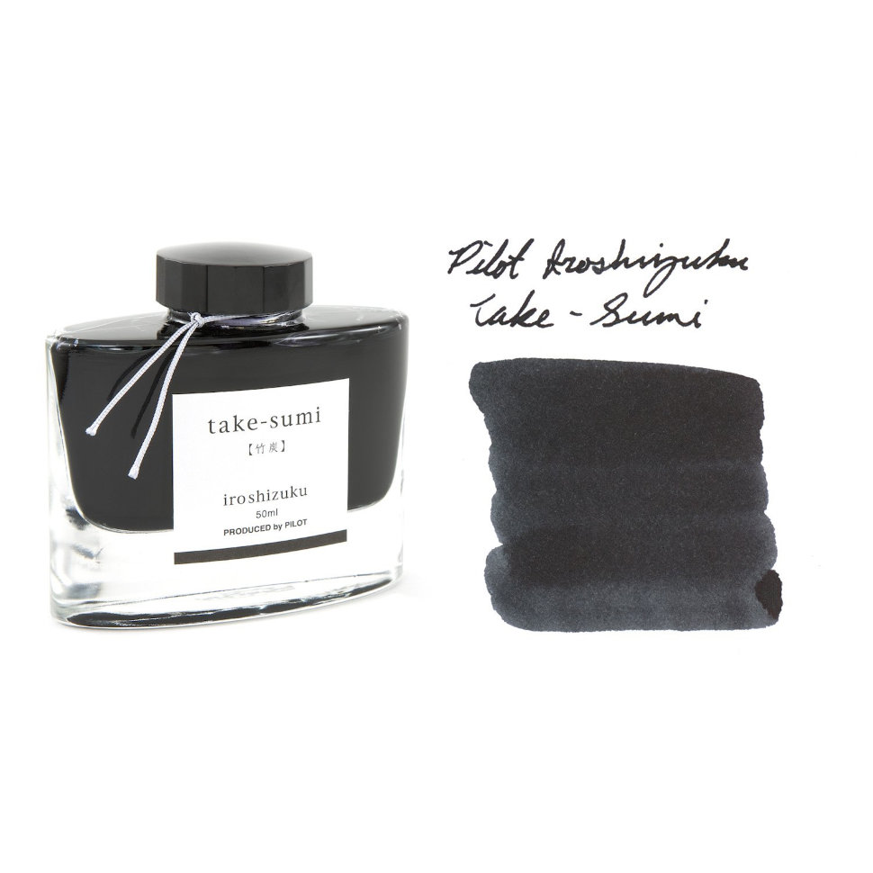 

Элитные чернила для перьевых ручек Pilot Iroshizuku Ink 50мл take-sumi/бамбуковый уголь