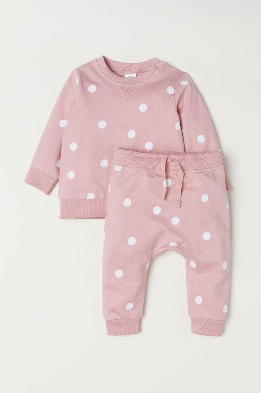 

Комплект (свитшот + джогеры) H&M 98 см Розовый горох