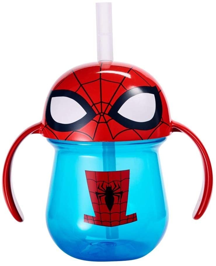 

Поильник Marvel Spiderman с трубочкой и ручками 210 мл Человек-паук