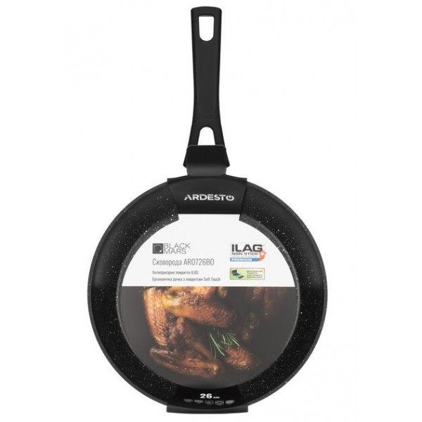 

Сковорода Ardesto Black Mars Orion 26 см, черный, алюминий AR0726BO