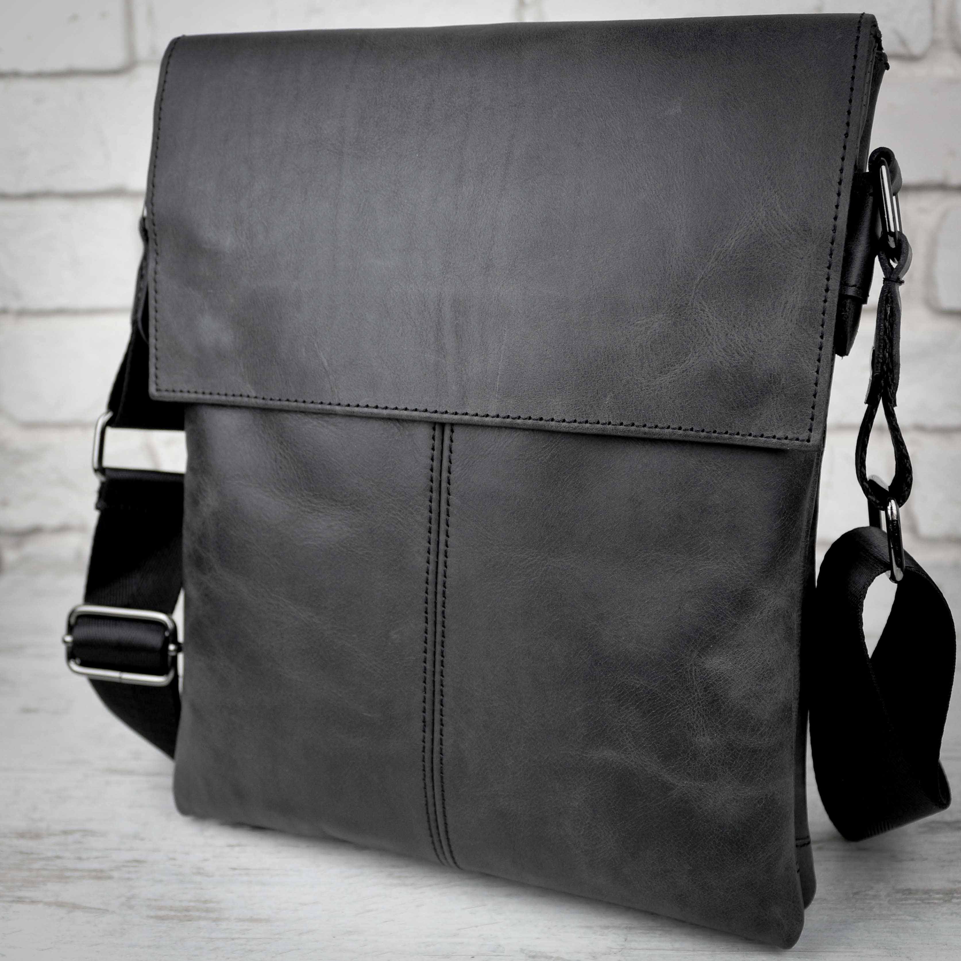 

Кожаная мужская сумка через плечо Alvibag AV0201CHG-GREY