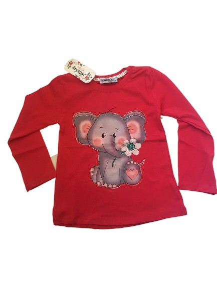 

Футболка для девочки Atabay с длинным рукавом 4-5 лет 104 см красная