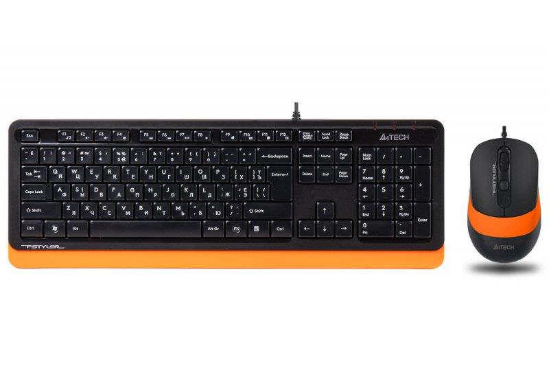 

Комплект клавиатура + мышь A4Tech F1010 Black/Orange USB