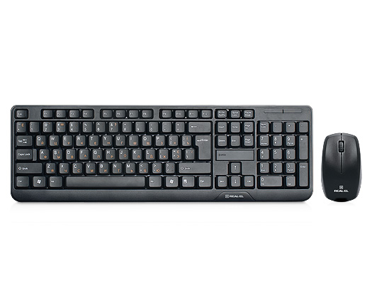 

Комплект клавиатура + мышь Wireless REAL-EL Standard 555 Kit Black USB