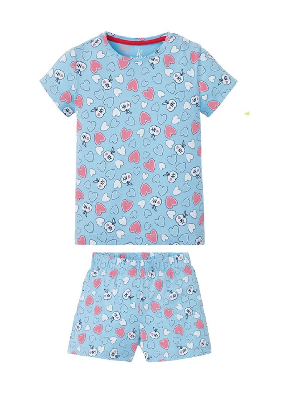 

Пижама детская с шортами принт сердечки 110/116