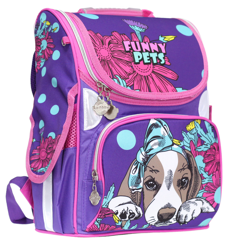 

Ранець "RAINBOW" /9-501/ "Funny Pets" 2 від., 34*26*13см (1/6)