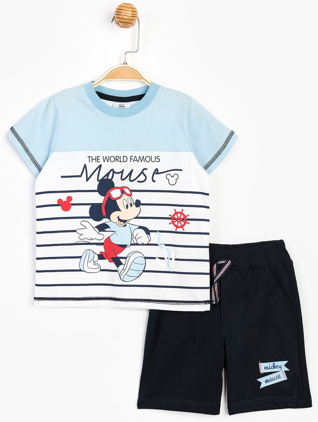 

Костюм (футболка + шорты) Disney Mickey Mouse MC15459 116 см Бело-черный