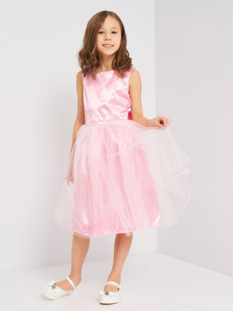 Акція на Дитяча святкова фатинова сукня для дівчинки Sasha 4249/5 98 см Рожева від Rozetka