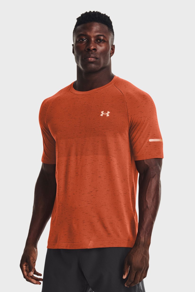 

Мужская оранжевая футболка UA Seamless Run SS Under Armour MD 1361356-842