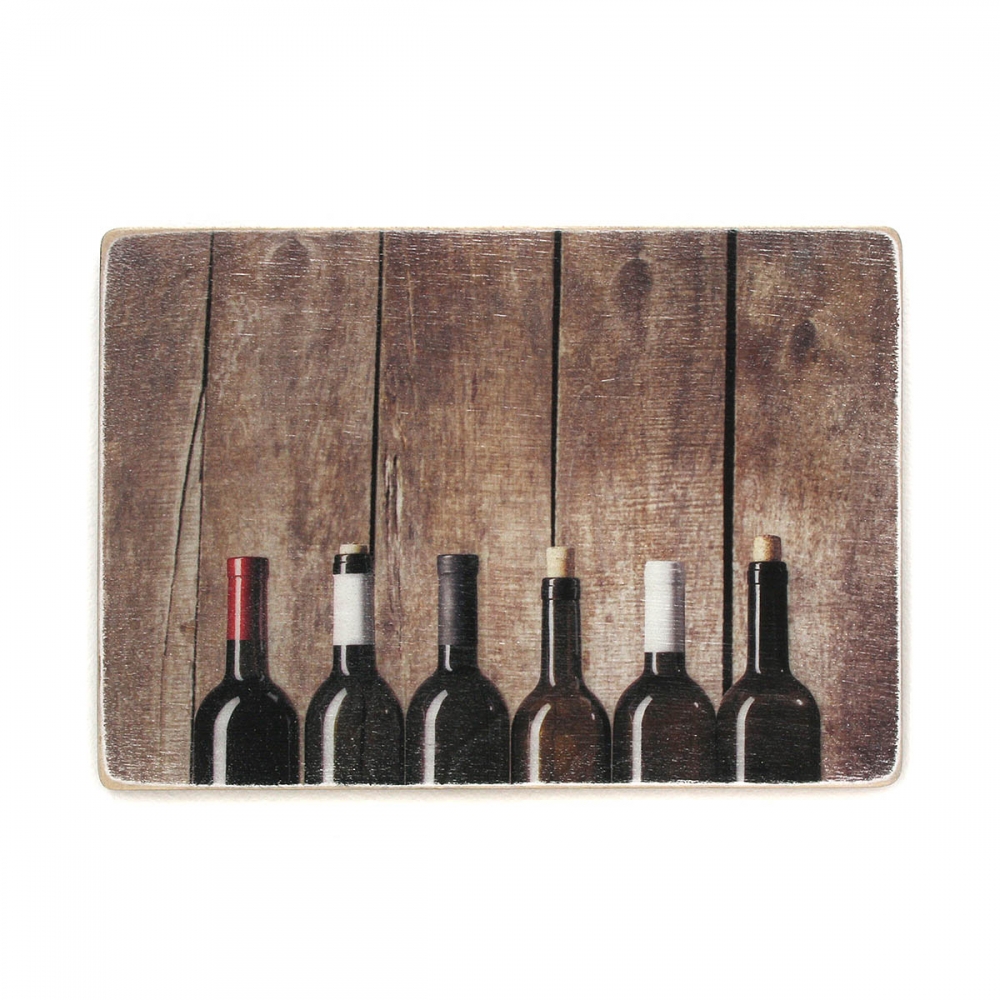 

Деревянный постер Алкоголь Бутылки вина на деревянном фоне А2