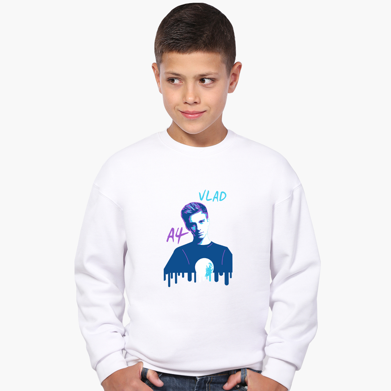 

Свитшот для мальчиков Блогер Влад Бумага А4 (Blogger Vlad A4) (9509-2623) 158-164 см Белый