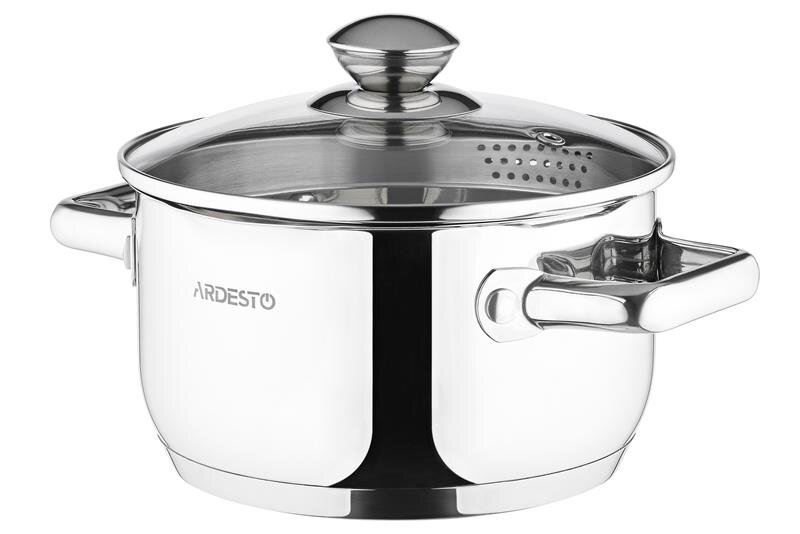 

Кастрюля Ardesto Gemini с носиком для слива, стекл. крышка , 2,5 л, нержавеющая сталь