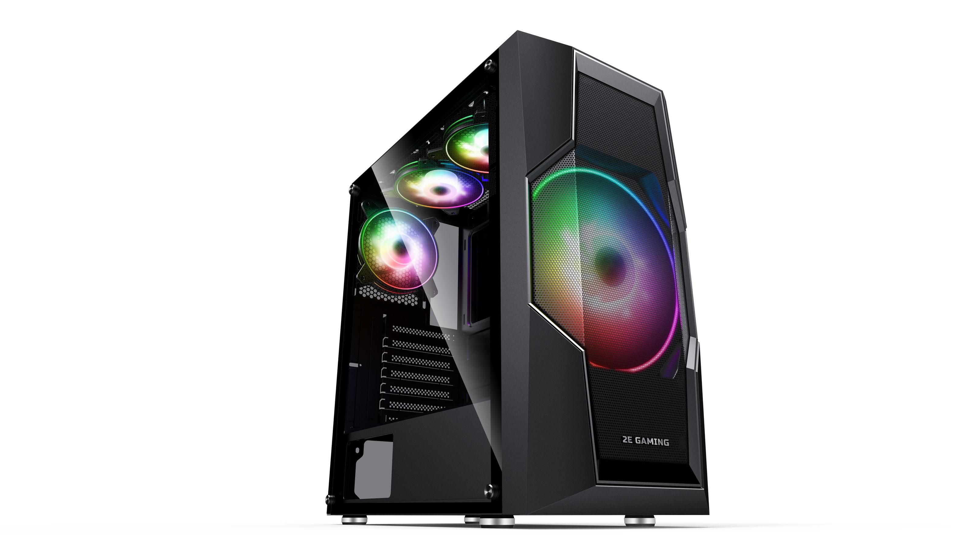 

Корпус 2E GAMING TURBO (G2057B) MidT,2xUSB2.0,1xUSB3.0, 1x200+3x120ARGB ,стекло (бок.пан.),без БП,черн. (2E-G2057B)