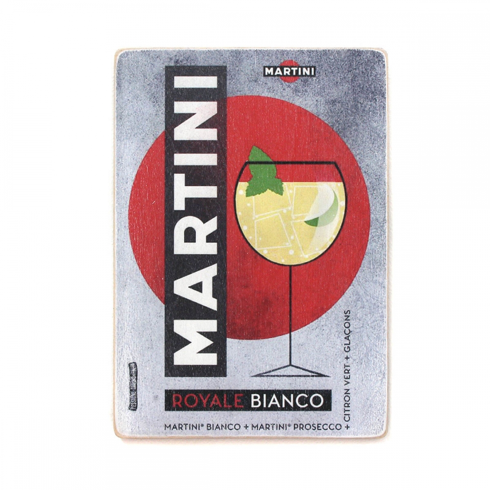 

Деревянный постер Алкоголь Martini. Стеклянный бокал с коктейлем А1