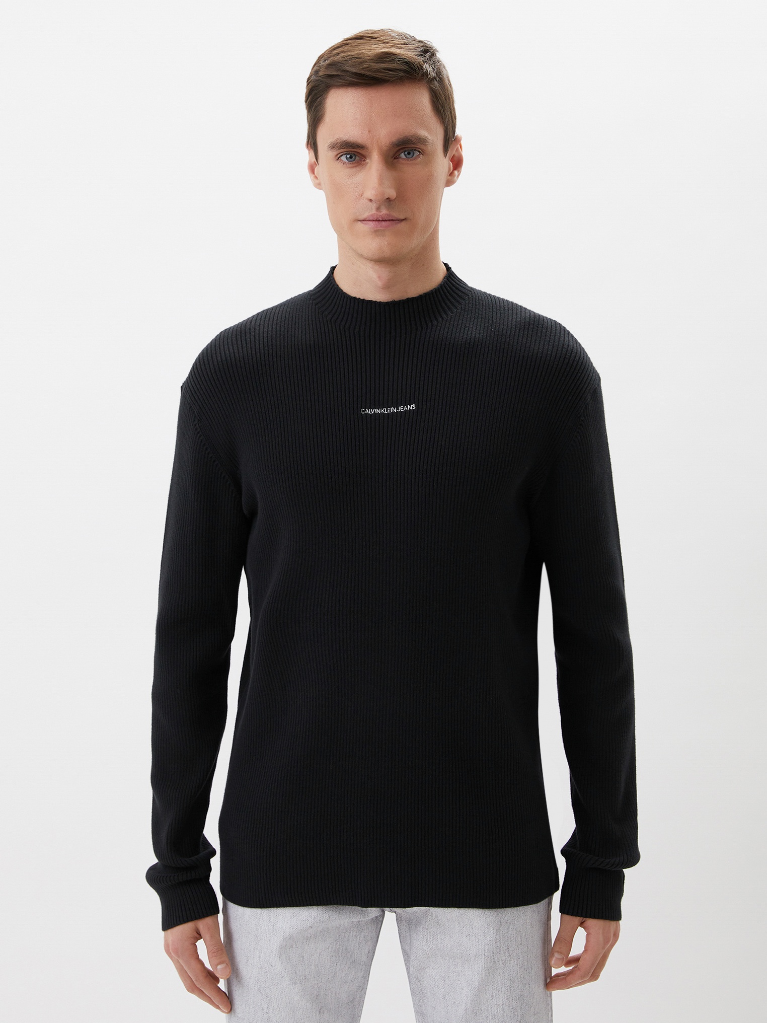

Джемпер Calvin Klein Jeans Micro Branding Ribbed Sweater J30J319788-BEH  Black, Джемпер Calvin Klein Jeans Micro Branding Ribbed Sweater J30J319788-BEH XL Black