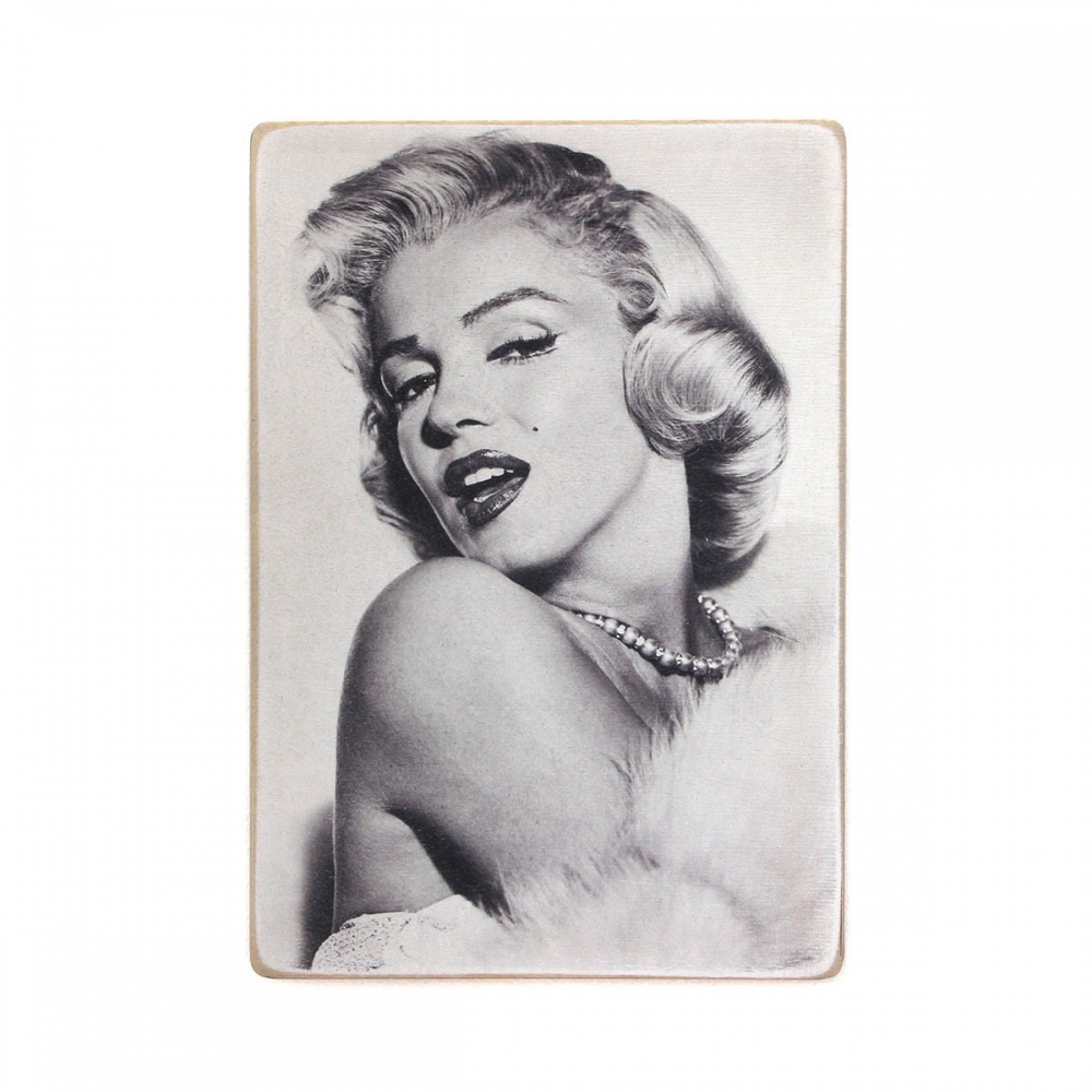 

Деревянный постер Люди Marilyn Monroe. Мэрилин Монро. Черно-белый портрет А1