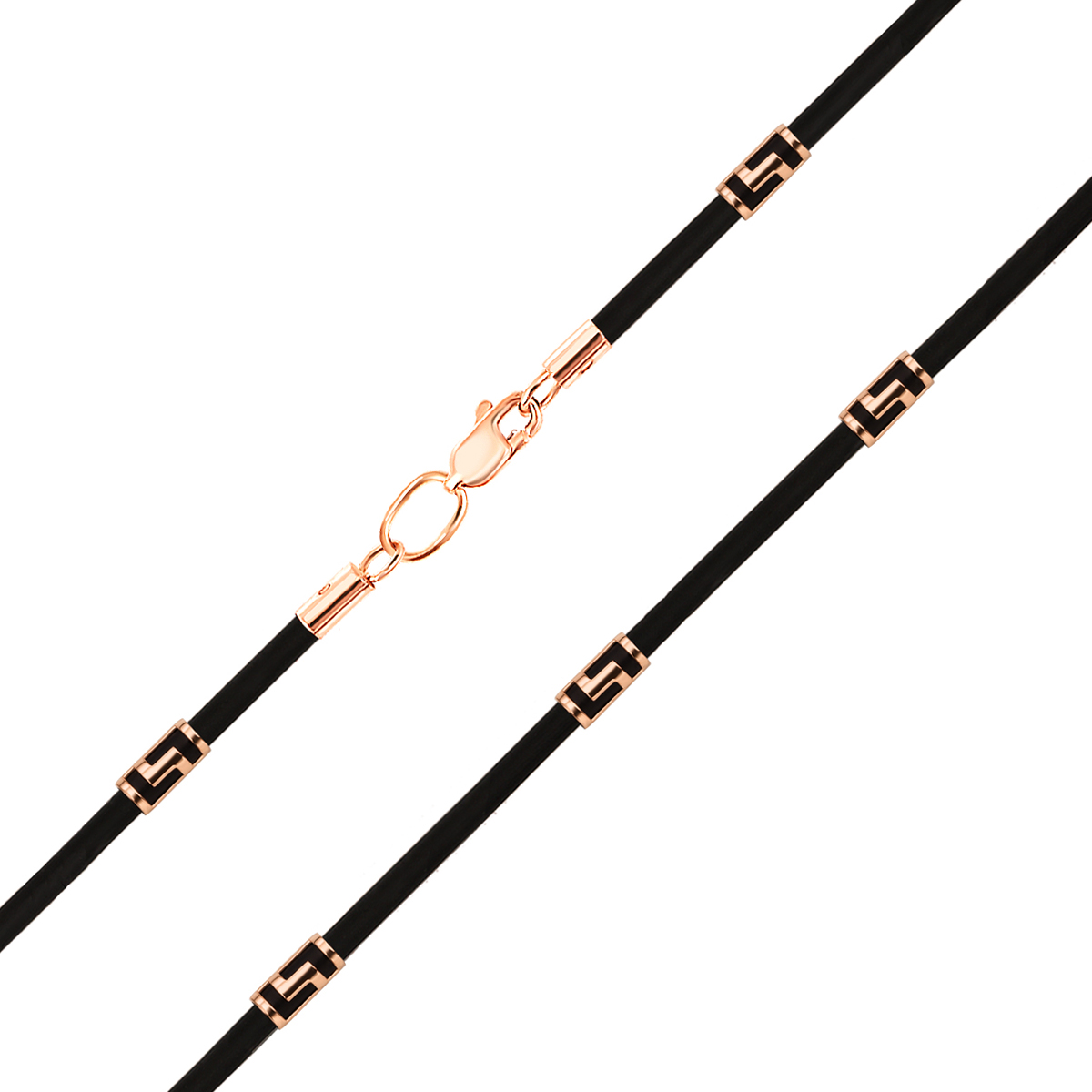 

Шнурок из каучука с золотыми вставками и замочком 000126078 60 размера