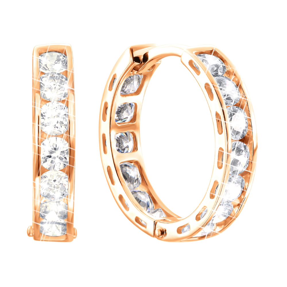 

Золотые серьги с фианитом S Zirconia, d 15мм 000050220