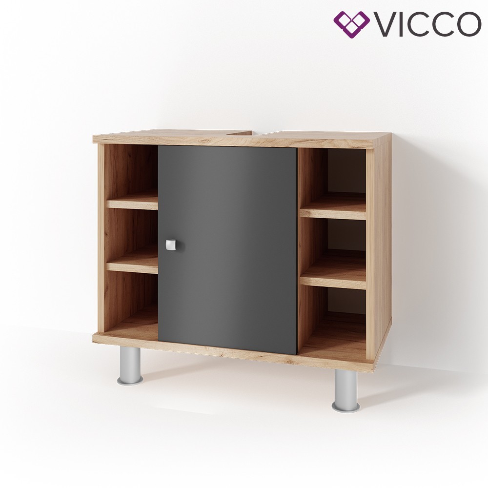 

Шкафчик под умывальник 60x54 Vicco Fynn, антрацит, сонома