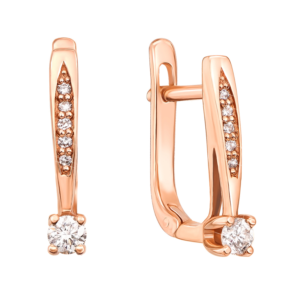 

Серьги из красного золота с бриллиантами 000133505